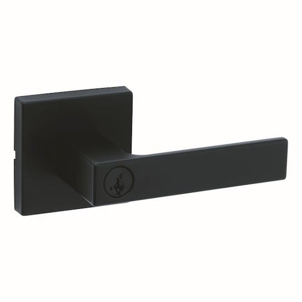 Singapore Lever , Square Rose Entry Door Lock SmartKey , RCAL Latch, RCS Strike Matte Black Finish